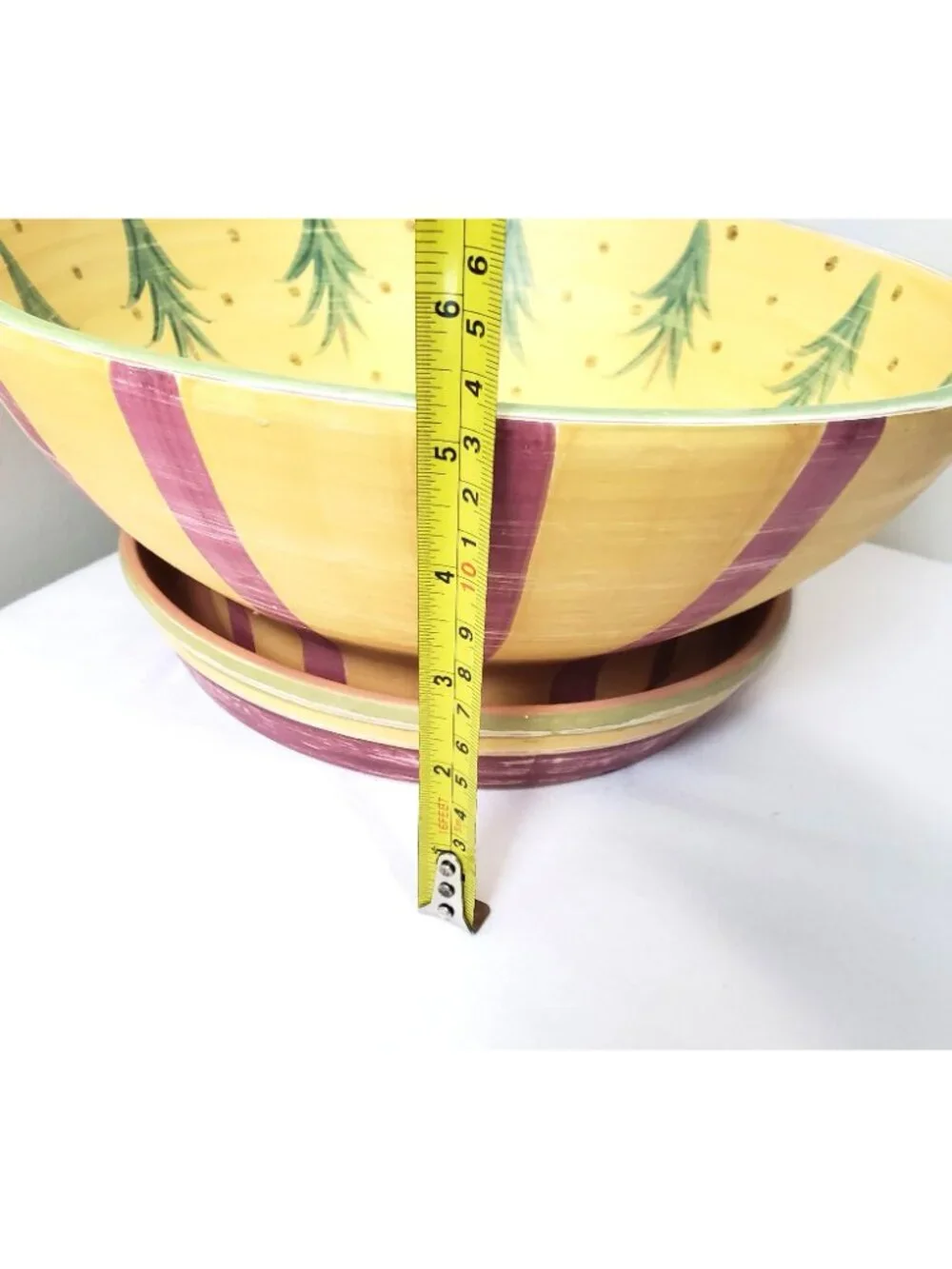 Southern Living Christmas In Province Terra Cotta Bowl and Saucer Planter Signed